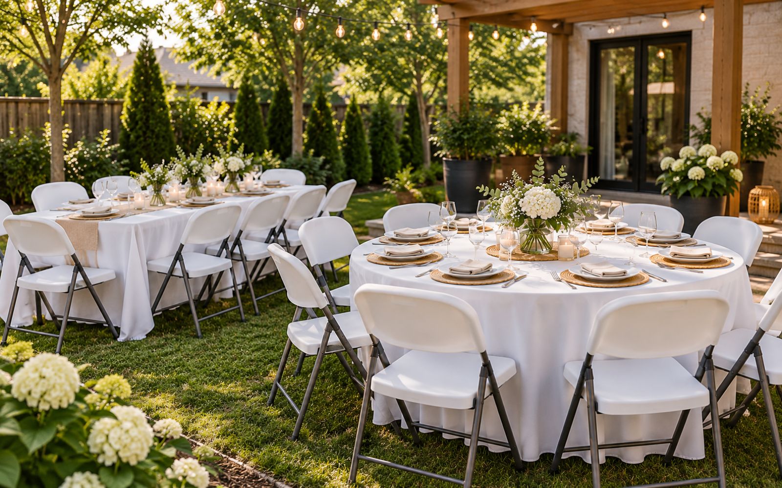 Tables et chaises pour une célébration à Montréal